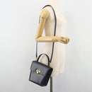 Christian Dior Shoulder Bag Leather 2way Blue Gold Auth 185936A-24