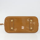 LOUIS VUITTON Monogram Vernis Alma BB Bag 2way Beige Poodle M91752 Auth 185938-5
