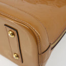 LOUIS VUITTON Monogram Vernis Alma BB Bag 2way Beige Poodle M91752 Auth 185938-16