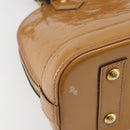 LOUIS VUITTON Monogram Vernis Alma BB Bag 2way Beige Poodle M91752 Auth 185938-17