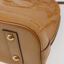 LOUIS VUITTON Monogram Vernis Alma BB Bag 2way Beige Poodle M91752 Auth 185938-18