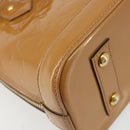 LOUIS VUITTON Monogram Vernis Alma BB Bag 2way Beige Poodle M91752 Auth 185938-19