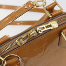 LOUIS VUITTON Monogram Vernis Alma BB Bag 2way Beige Poodle M91752 Auth 185938-21