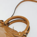 LOUIS VUITTON Monogram Vernis Alma BB Bag 2way Beige Poodle M91752 Auth 185938-14