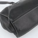 PRADA Hand Bag Leather Black Silver Auth 185946SAV-18