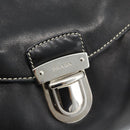PRADA Hand Bag Leather Black Silver Auth 185946SAV-19