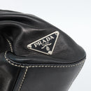 PRADA Hand Bag Leather Black Silver Auth 185946SAV-8