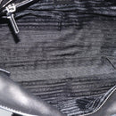 PRADA Hand Bag Leather Black Silver Auth 185946SAV-9
