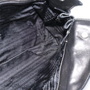 PRADA Hand Bag Leather Black Silver Auth 185946SAV-21