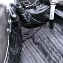 PRADA Hand Bag Leather Black Silver Auth 185946SAV-22