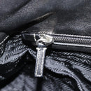 PRADA Hand Bag Leather Black Silver Auth 185946SAV-23