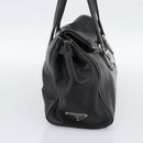 PRADA Hand Bag Leather Black Silver Auth 185946SAV-3