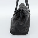 PRADA Hand Bag Leather Black Silver Auth 185946SAV-4