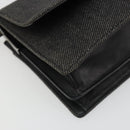 GUCCI Accessory Pouch Denim Black Silver 01235 Auth 185948A-14