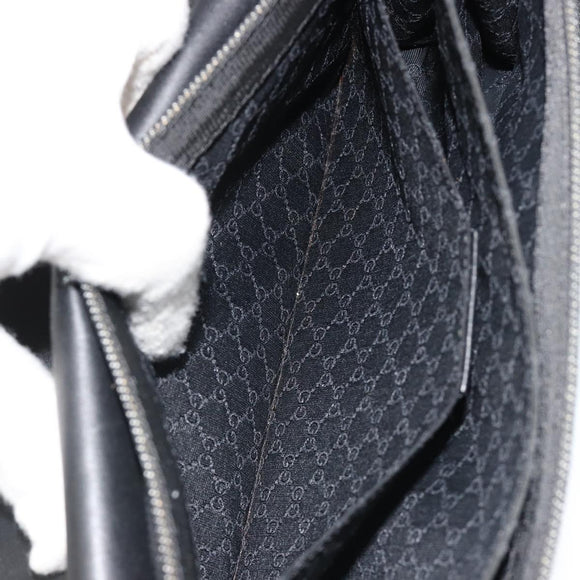 GUCCI Accessory Pouch Denim Black Silver 01235 Auth 185948A
