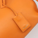 SAINT LAURENT Cabas Mini Hand Bag Leather 2way Orange Gold Auth 185950A-20