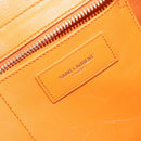 SAINT LAURENT Cabas Mini Hand Bag Leather 2way Orange Gold Auth 185950A-23