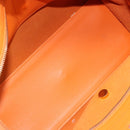 SAINT LAURENT Cabas Mini Hand Bag Leather 2way Orange Gold Auth 185950A-11