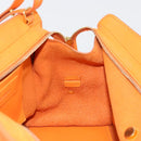 SAINT LAURENT Cabas Mini Hand Bag Leather 2way Orange Gold Auth 185950A-24
