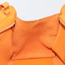 SAINT LAURENT Cabas Mini Hand Bag Leather 2way Orange Gold Auth 185950A-25