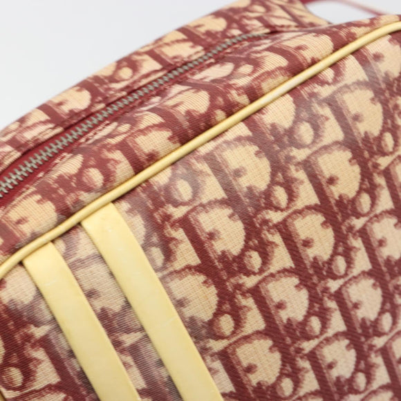 Christian Dior Trotter Canvas Shoulder Bag PVC Red Silver Auth 185951