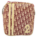 Christian Dior Trotter Canvas Shoulder Bag PVC Red Silver Auth 185951-13