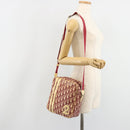 Christian Dior Trotter Canvas Shoulder Bag PVC Red Silver Auth 185951-25