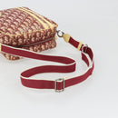 Christian Dior Trotter Canvas Shoulder Bag PVC Red Silver Auth 185951-7