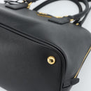 PRADA Hand Bag Saffiano leather 2way Black Gold Auth 185952SAM-16