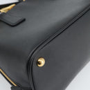 PRADA Hand Bag Saffiano leather 2way Black Gold Auth 185952SAM-19