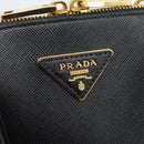 PRADA Hand Bag Saffiano leather 2way Black Gold Auth 185952SAM-20