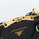 PRADA Hand Bag Saffiano leather 2way Black Gold Auth 185952SAM-21