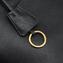 PRADA Hand Bag Saffiano leather 2way Black Gold Auth 185952SAM-9
