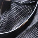 PRADA Hand Bag Saffiano leather 2way Black Gold Auth 185952SAM-25