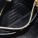 PRADA Hand Bag Saffiano leather 2way Black Gold Auth 185952SAM-27