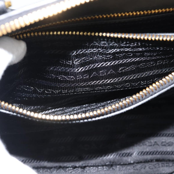 PRADA Hand Bag Saffiano leather 2way Black Gold Auth 185952SAM