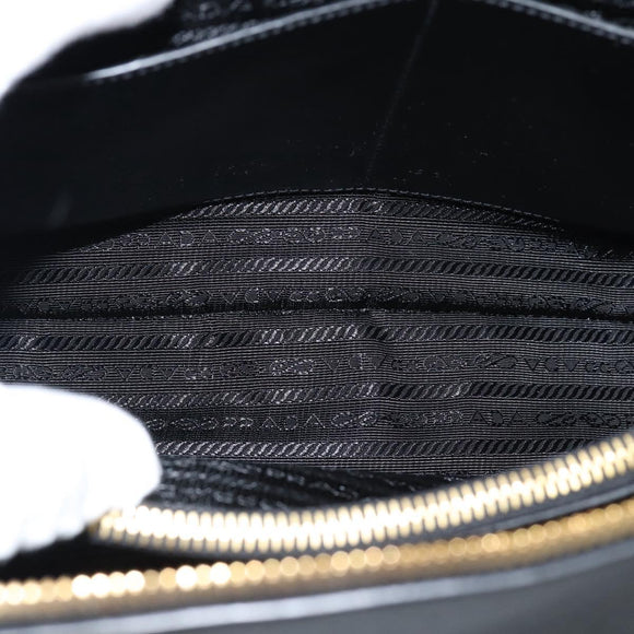 PRADA Hand Bag Saffiano leather 2way Black Gold Auth 185952SAM