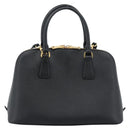 PRADA Hand Bag Saffiano leather 2way Black Gold Auth 185952SAM-2