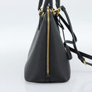 PRADA Hand Bag Saffiano leather 2way Black Gold Auth 185952SAM-3