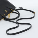 PRADA Hand Bag Saffiano leather 2way Black Gold Auth 185952SAM-8