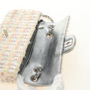 CHANEL Chain Matelasse 23 Shoulder Bag tweed Pink Silver CC Auth 185953SAM-20
