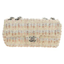 CHANEL Chain Matelasse 23 Shoulder Bag tweed Pink Silver CC Auth 185953SAM-13