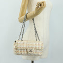 CHANEL Chain Matelasse 23 Shoulder Bag tweed Pink Silver CC Auth 185953SAM-29
