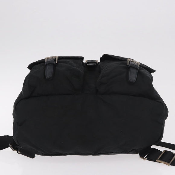 PRADA Backpack Nylon Black Silver Auth 185957