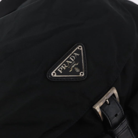 PRADA Backpack Nylon Black Silver Auth 185957
