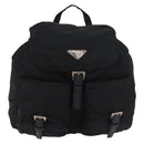 PRADA Backpack Nylon Black Silver Auth 185957-13