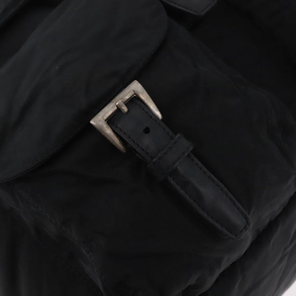 PRADA Backpack Nylon Black Silver Auth 185957