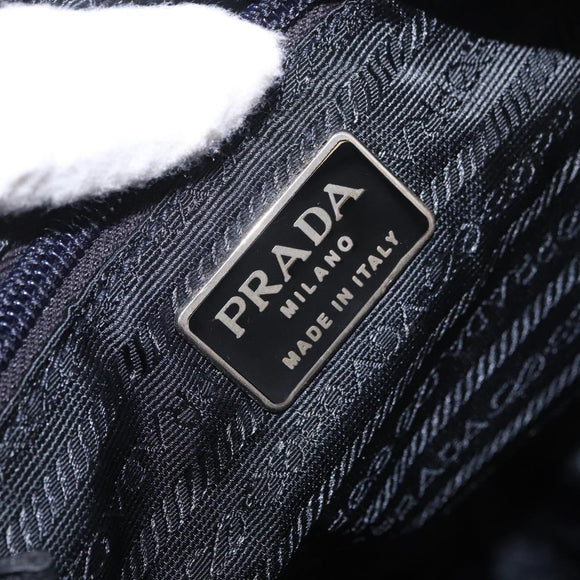 PRADA Backpack Nylon Black Silver Auth 185957