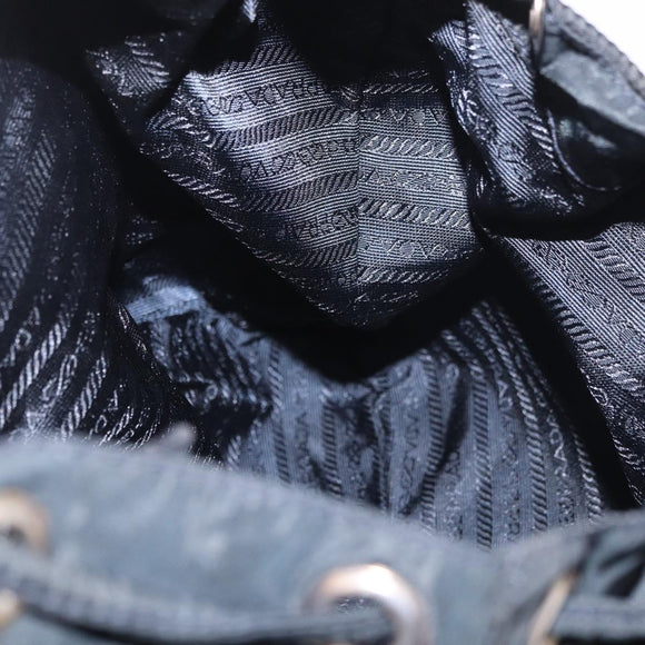 PRADA Backpack Nylon Black Silver Auth 185957