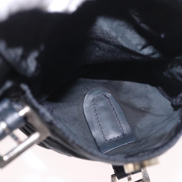PRADA Backpack Nylon Black Silver Auth 185957